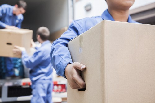 Removal van and moving boxes for a local Little Ilford home move