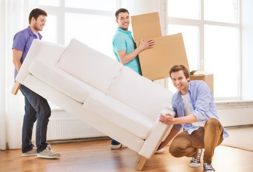 Boxes and furniture prepared for a van move