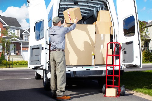 Household items and furniture prepared for a Little Ilford home move