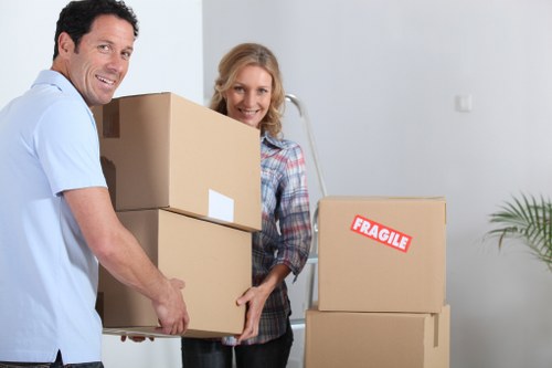 Packing boxes and household items for removals in Little Ilford